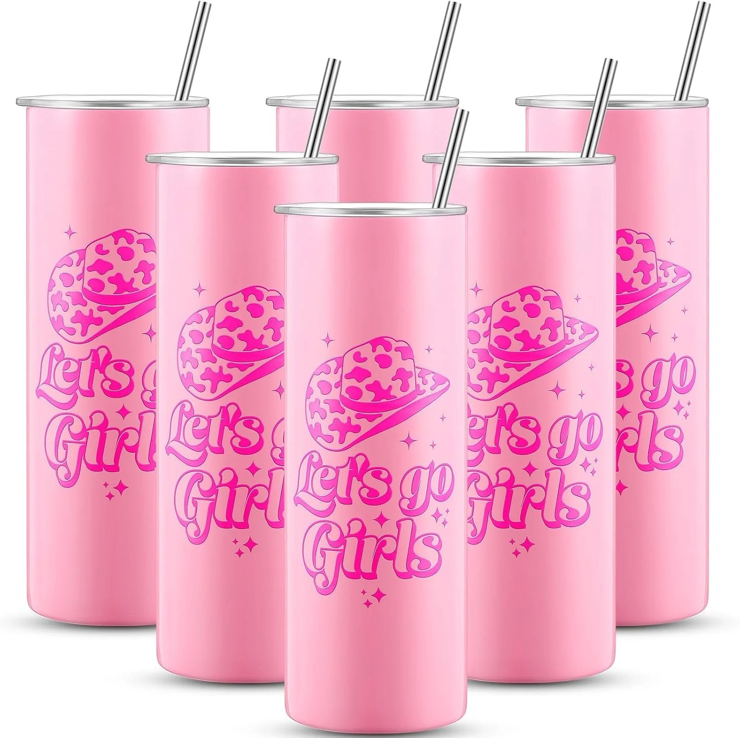 Singhoow 6 Pack Let's Go Girls Tumbler Bachelorette Party Mugs 20 oz Stainless Steel Wine Tumblers with Lids Disco Cowgirl Cups for 70s Theme Retro Bachelorette Party Supplies Bridal Shower.jpg
