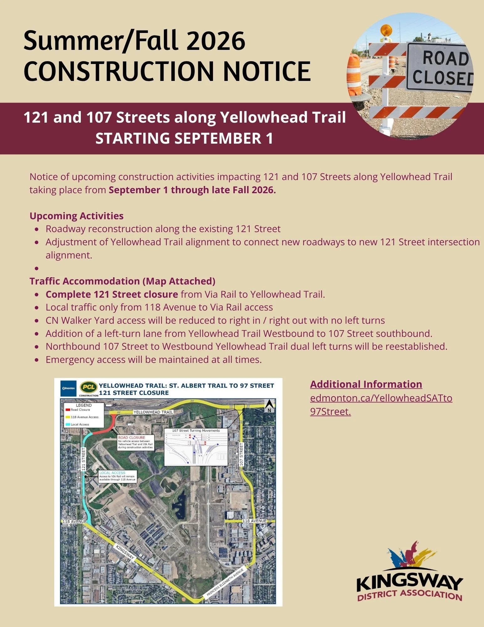 121 and 107 streets along yellowhead trail.