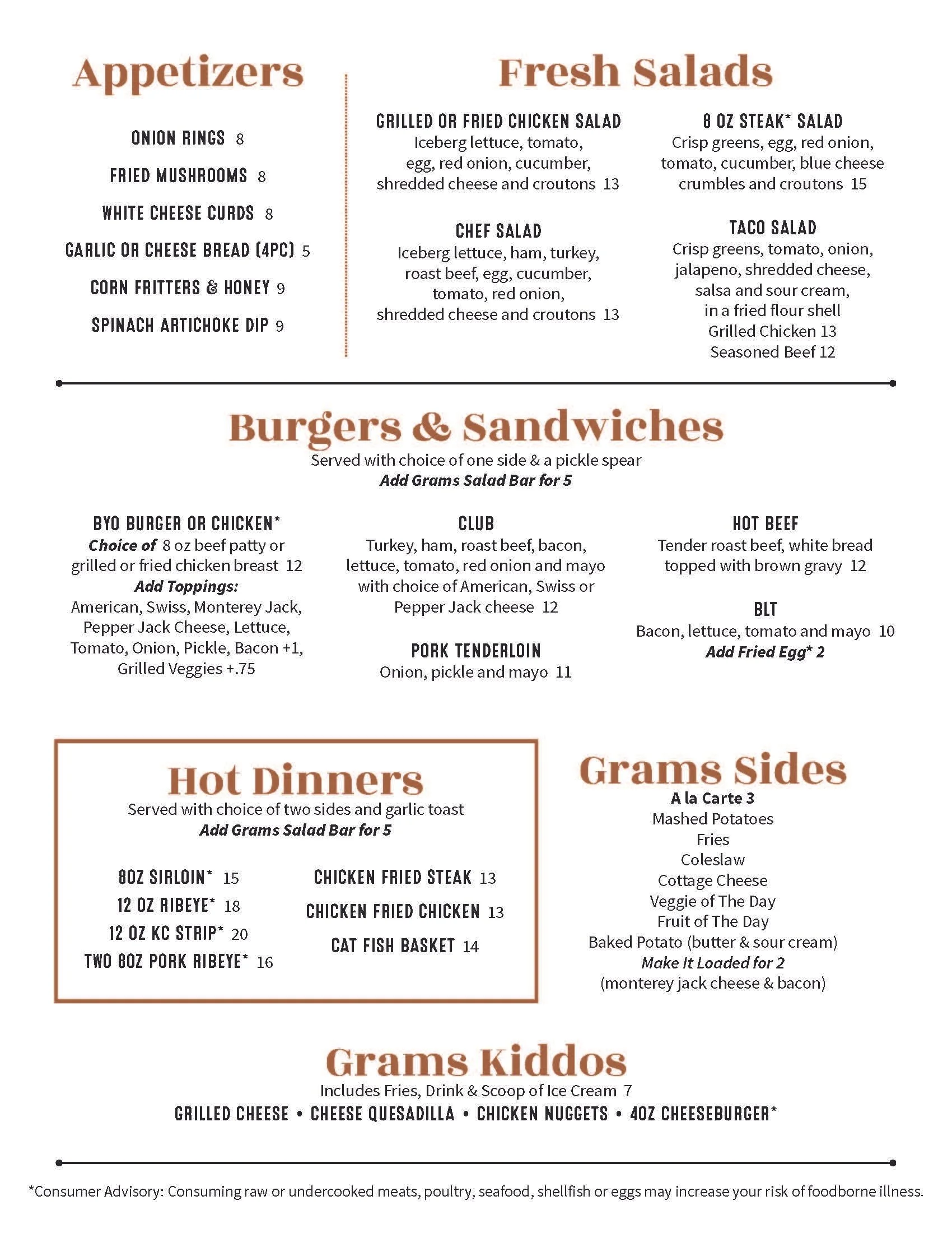 Menu — Grams Place