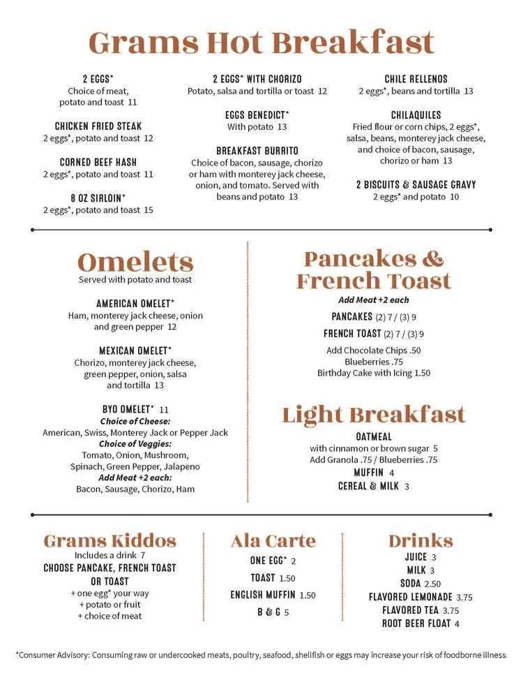 Menu — Grams Place