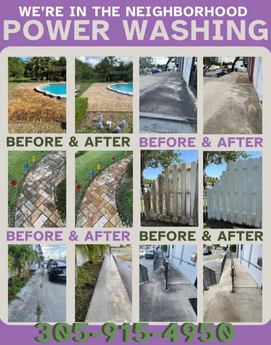 Homeowners and Business Owners we are located in Broward &amp; Miami Dade!
🏡
&bull; Are your driveways, patios, roofs, or walkways covered in dirt, stains, or algae?! 
&bull;Over time these oil stains or algae don&rsquo;t just make your home / busin