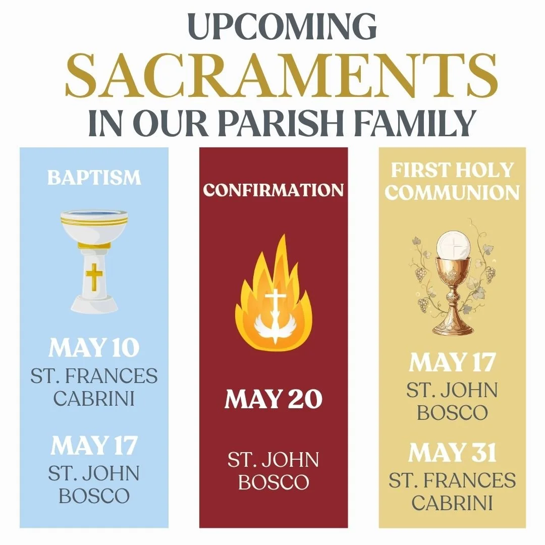 Upcoming Sacraments