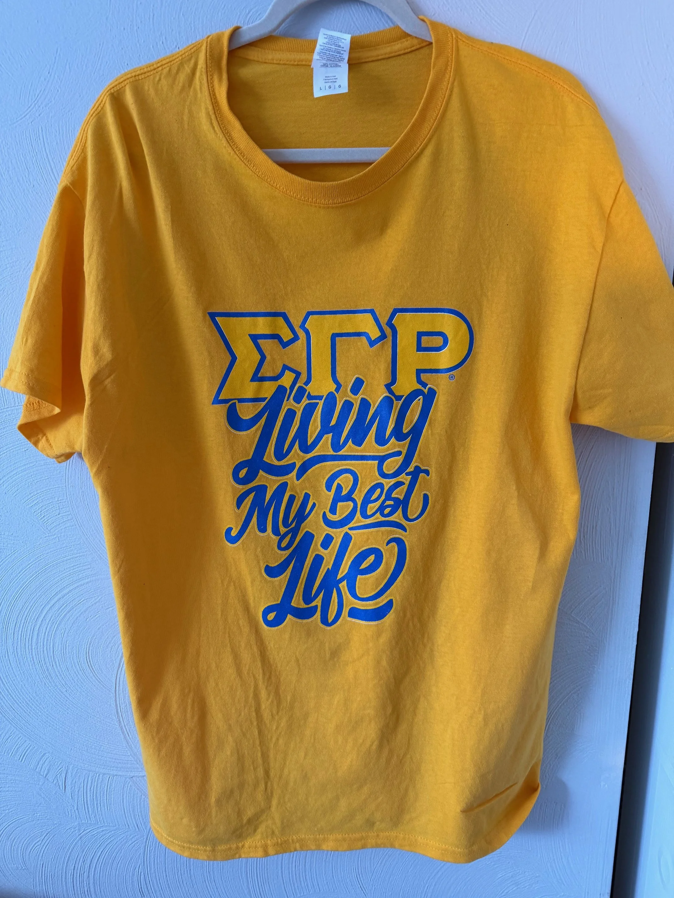 Sigma Gamma Rho Gold T-shirt: Size L