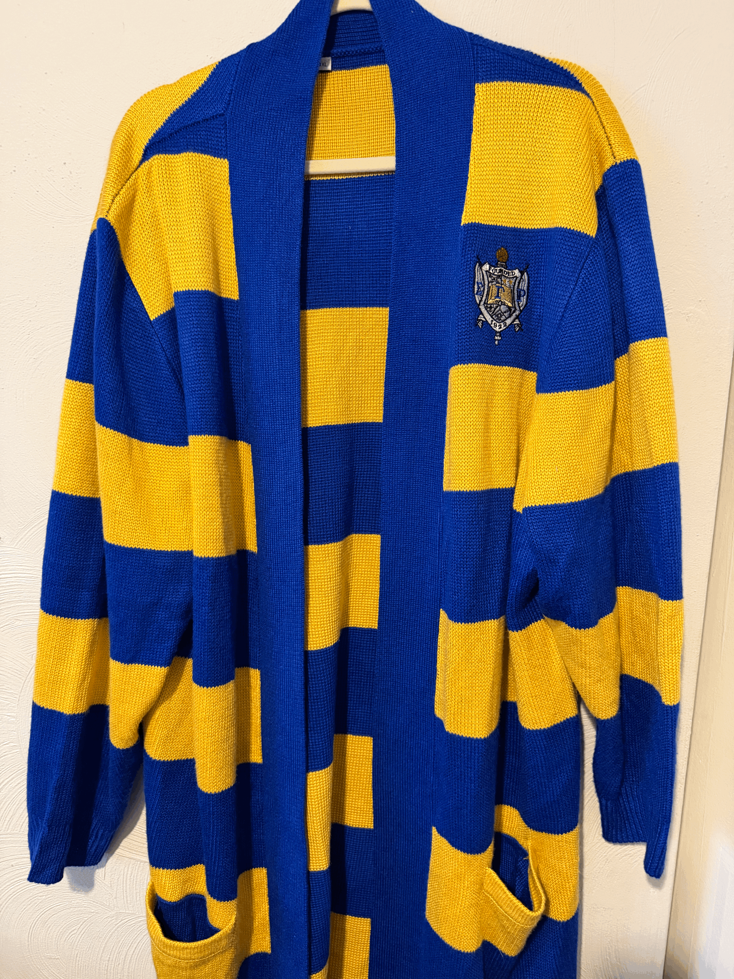 Blue and Gold Long Cardigan 4XL Excellent Condition