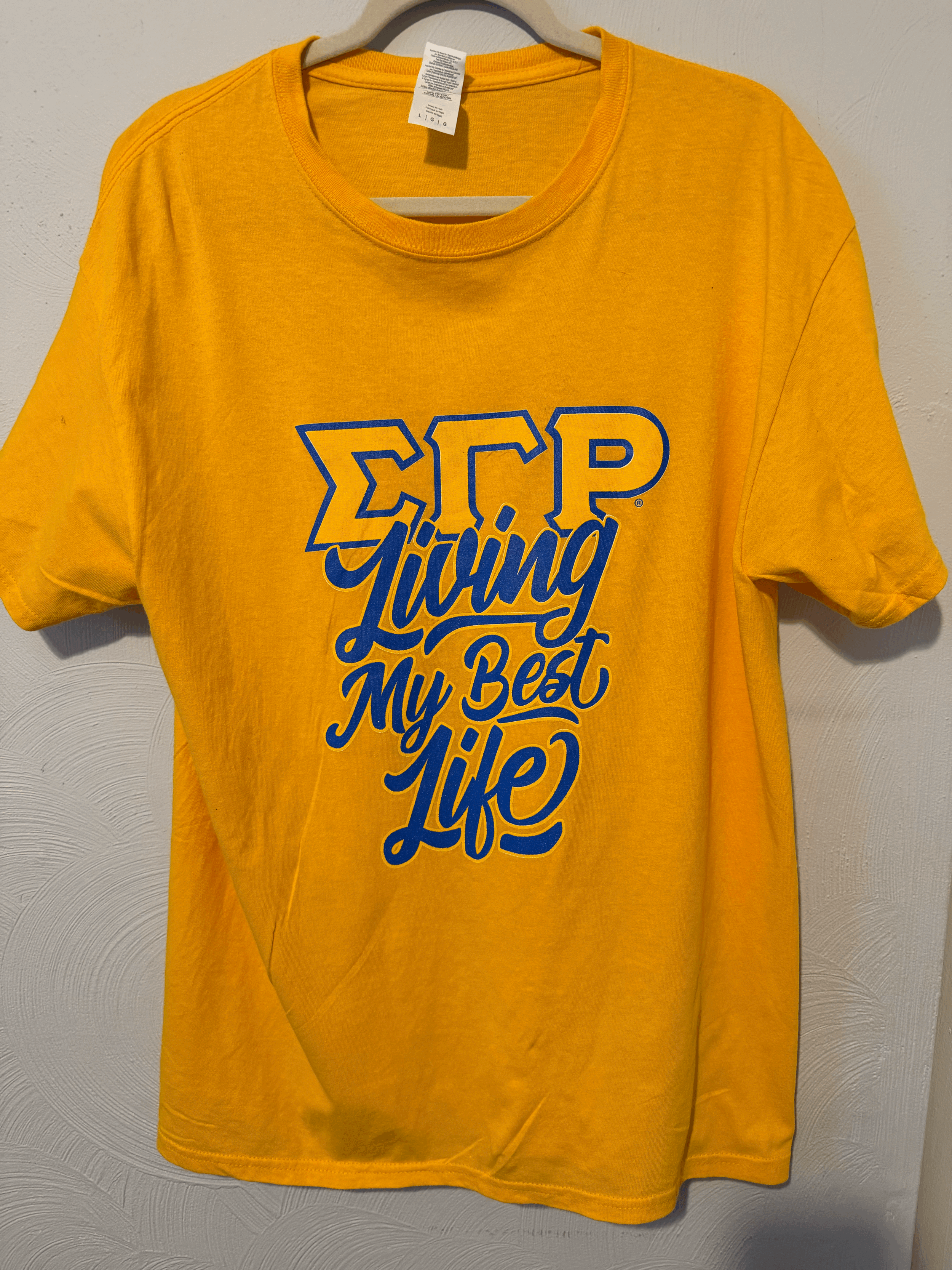 Sigma Gamma Rho Gold T-shirt: Size L