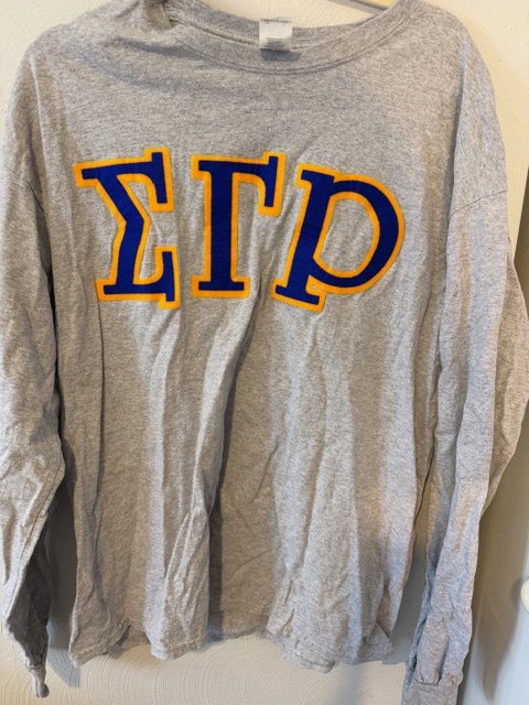 Sigma Gamma Rho Grey Long Sleeve with Letters: Size XL