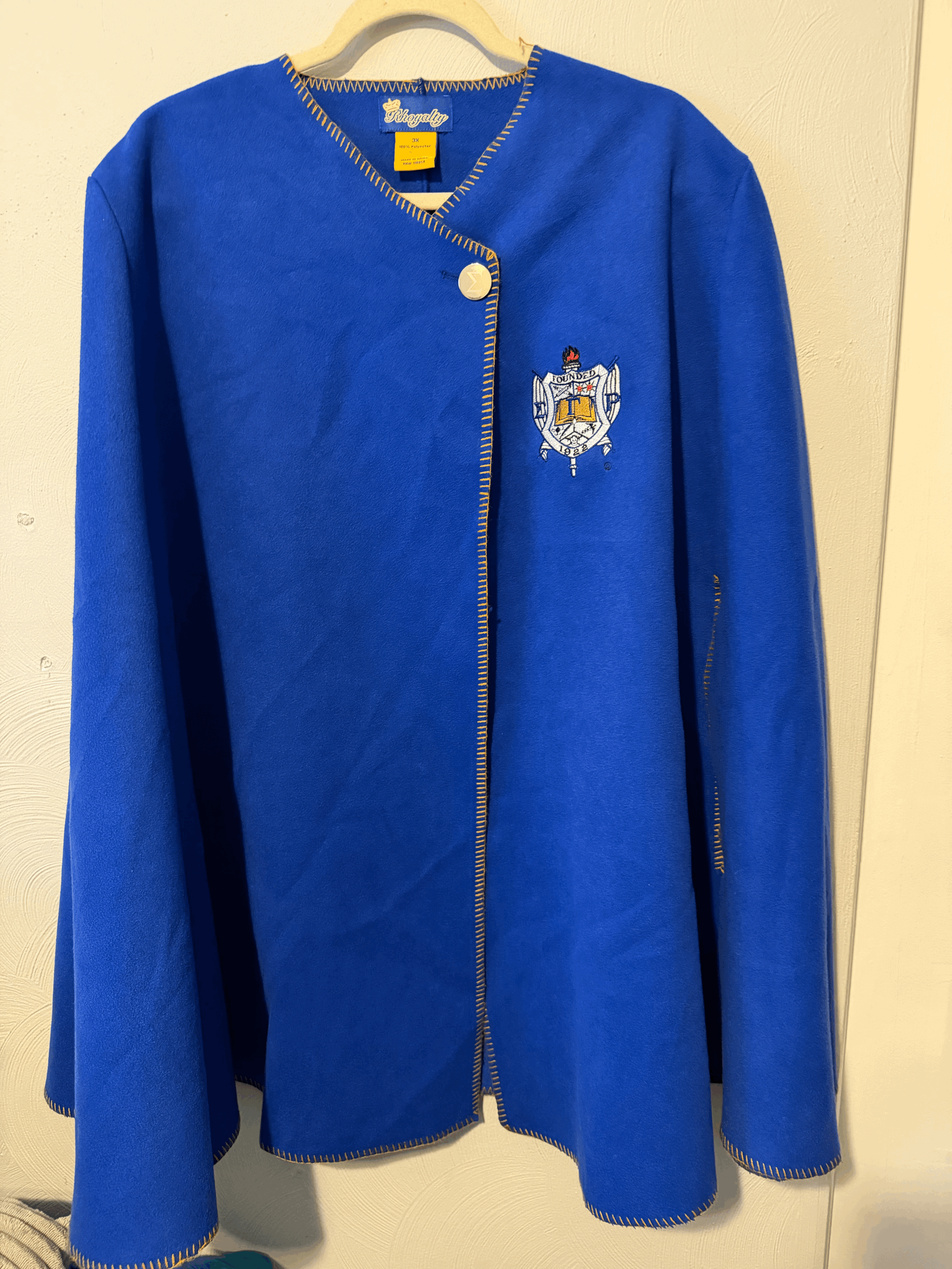 Blue and Gold Sigma Gamma Rho Poncho 3XL - Excellent Condition