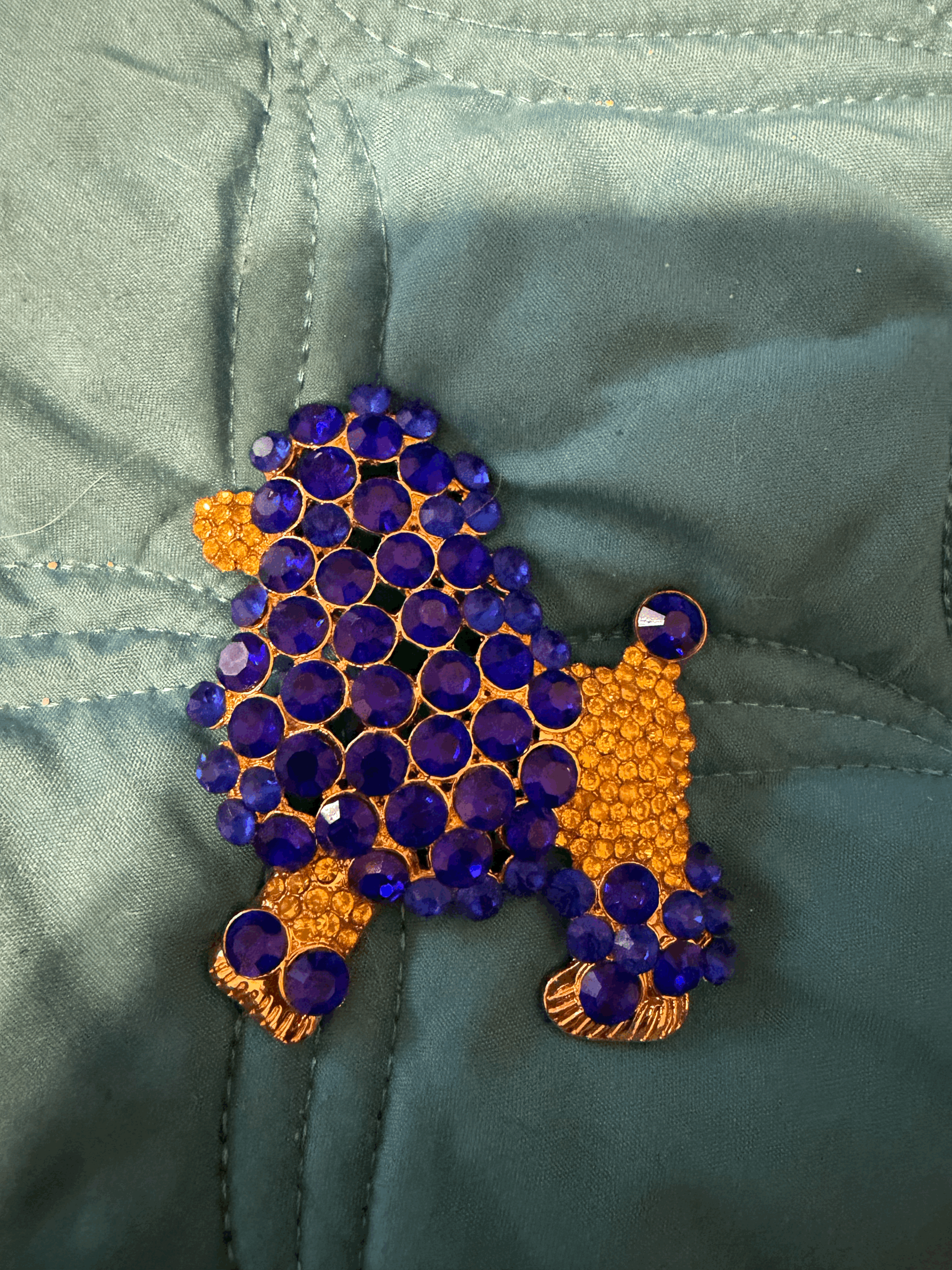 Blue and Gold Poodle Pin - Excellent Condition