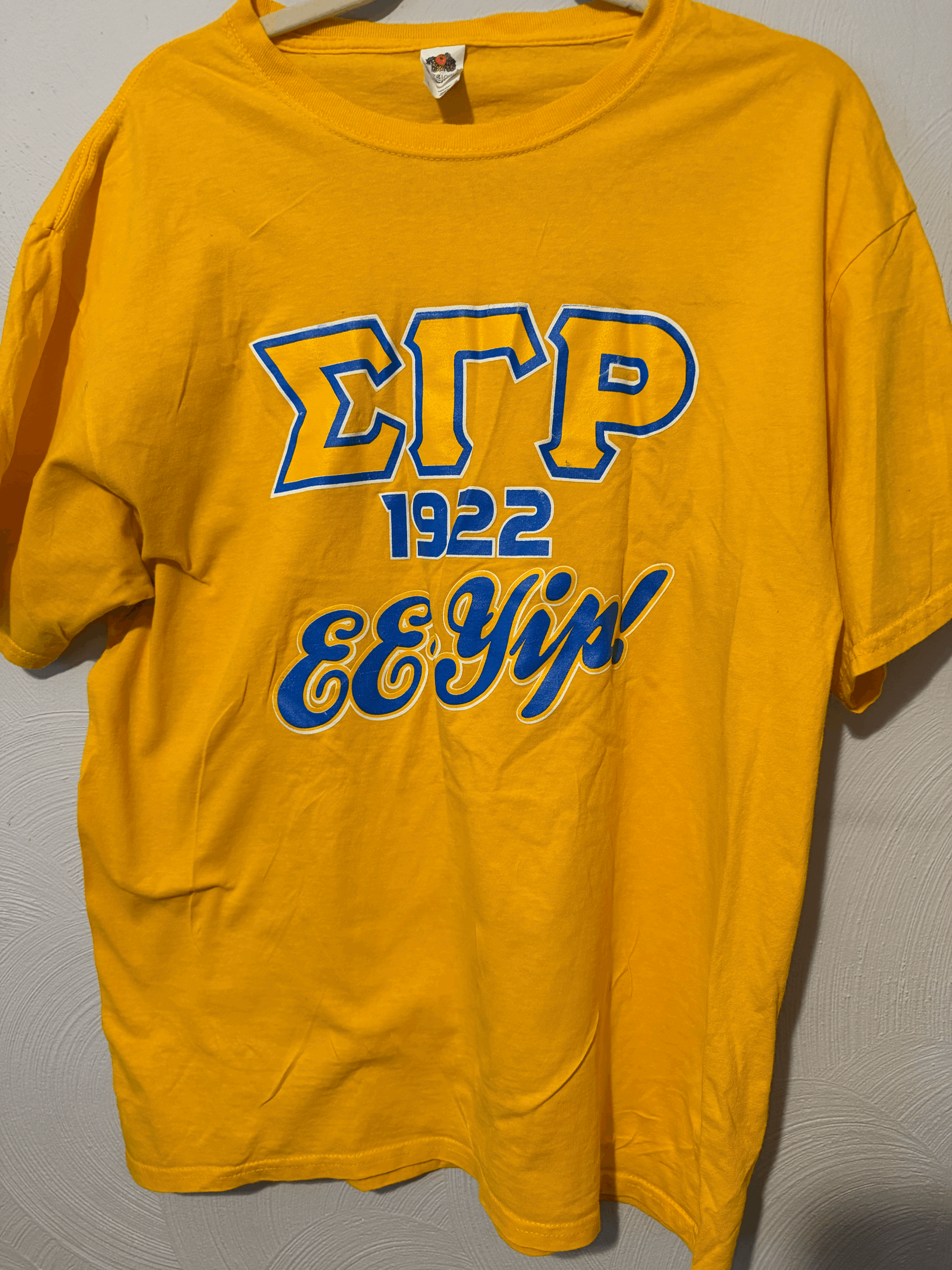 Gold Sigma Gamma Rho T-Shirt L - Excellent Condition