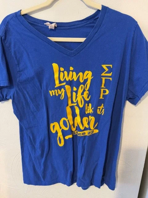 Sigma Gamma Rho Blue T-shirt: Size 4XL (tiny stain)