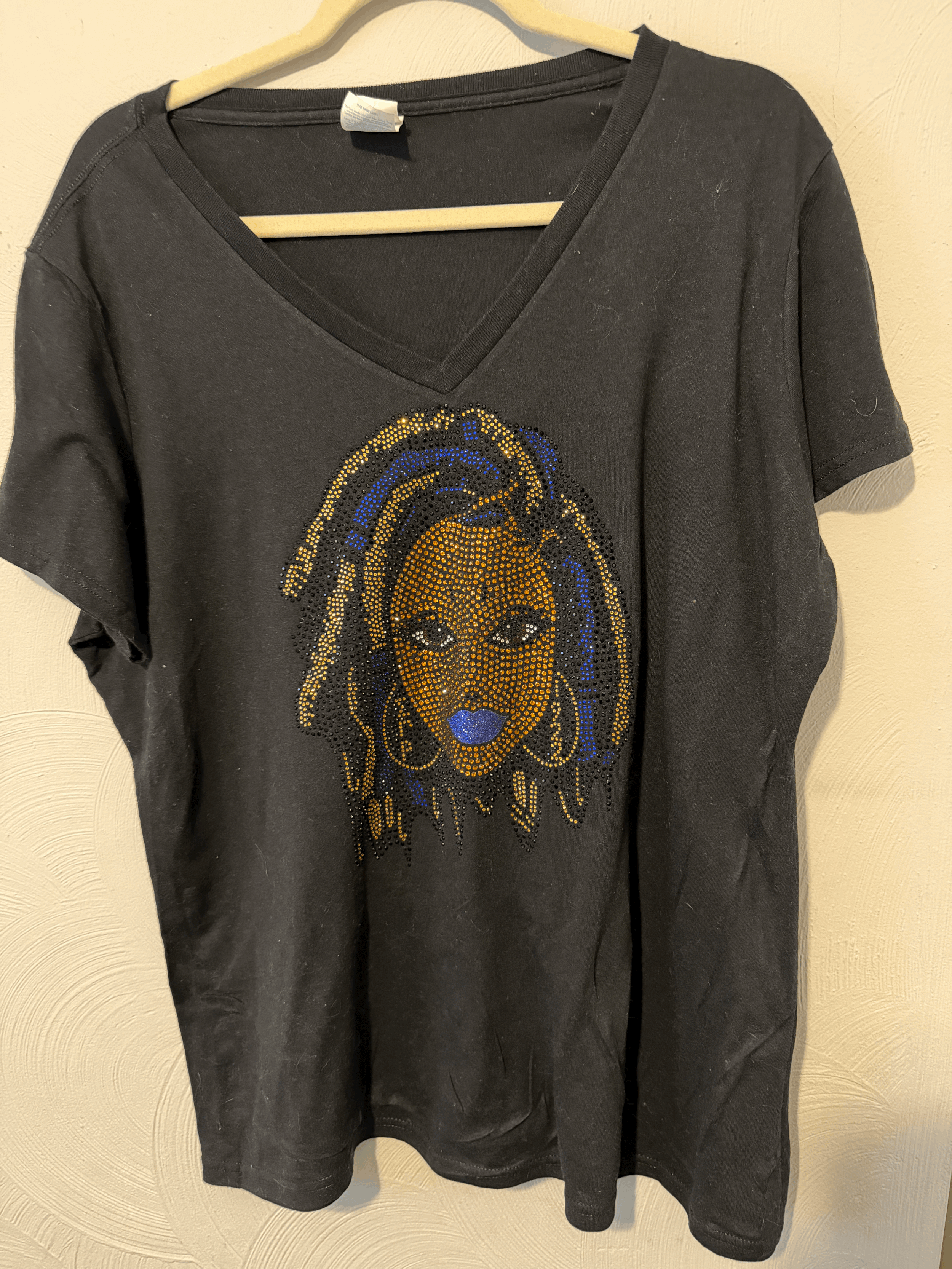 Sigma Gamma Rho Grey T-shirt with Bedazzled Lady: Size XXL