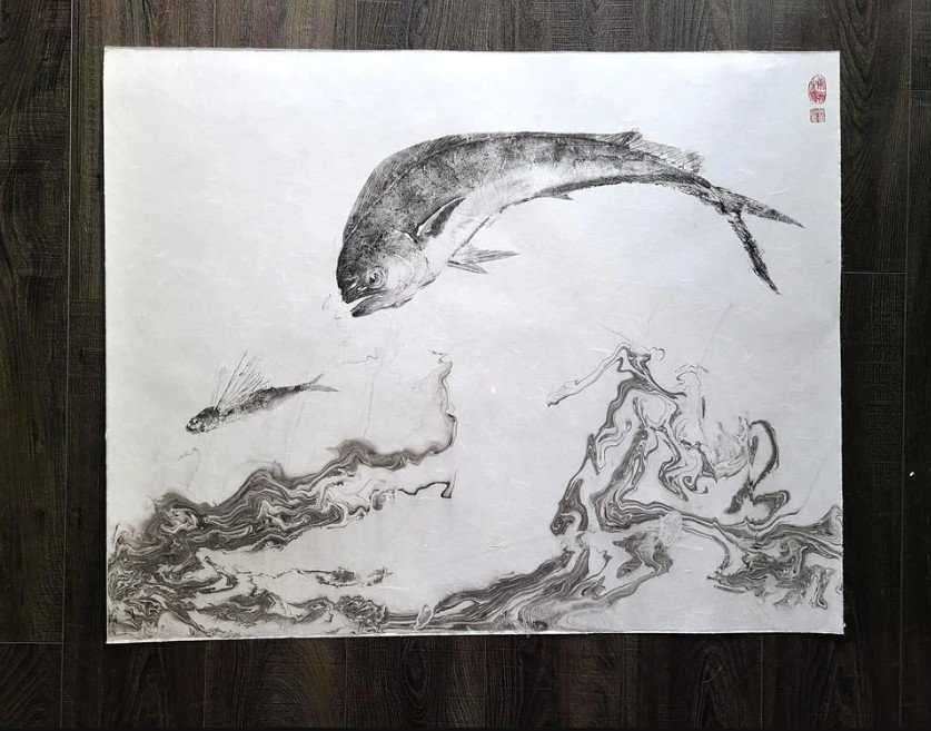 Mahi & Flying Fish
Artist: Dwight Hwang
Dimensions: H30 x W37