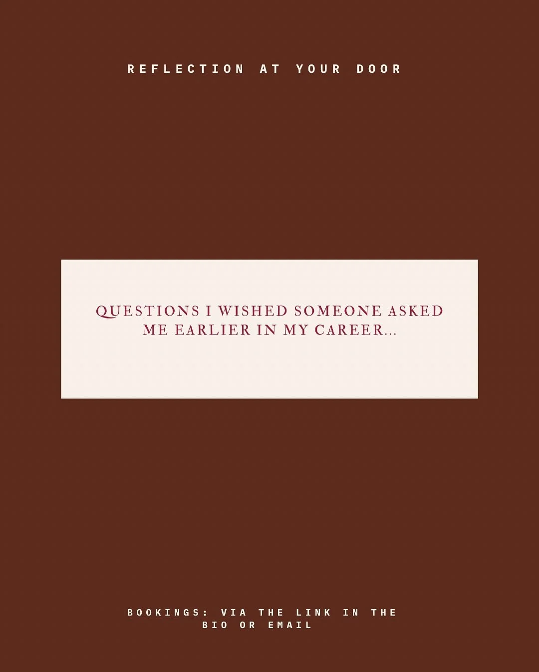 Questions I wished someone asked me sooner&hellip; 

Because if I was able to identify earlier on how I tied my identity and self-worth to my role, I would have been able to implement boundaries better and seperate who I am from my role instead of ov
