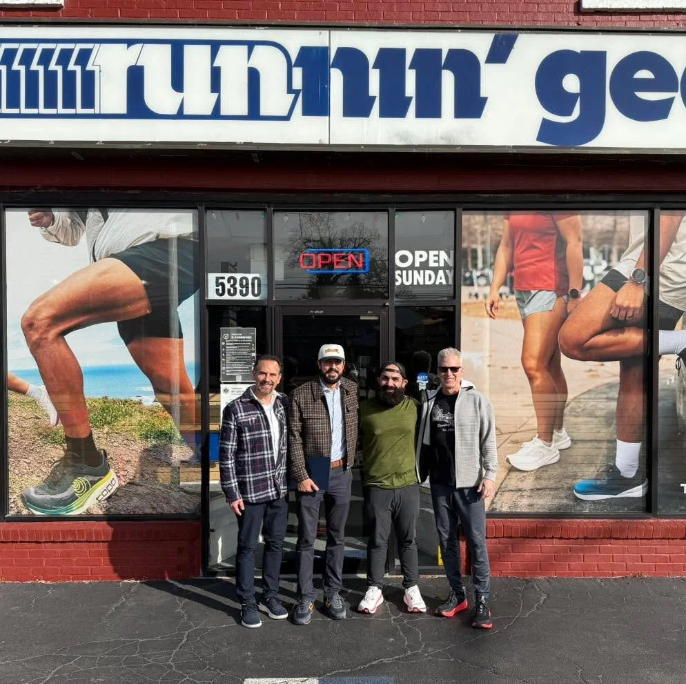 Pretty awesome way to kick off our Friday! We had a surprise visit from the CEO and Founder of Sprints Hats at Runnin&rsquo; Gear. We&rsquo;re pumped to announce that Sprints hats and transition towels will be joining the RG lineup in the next week! 