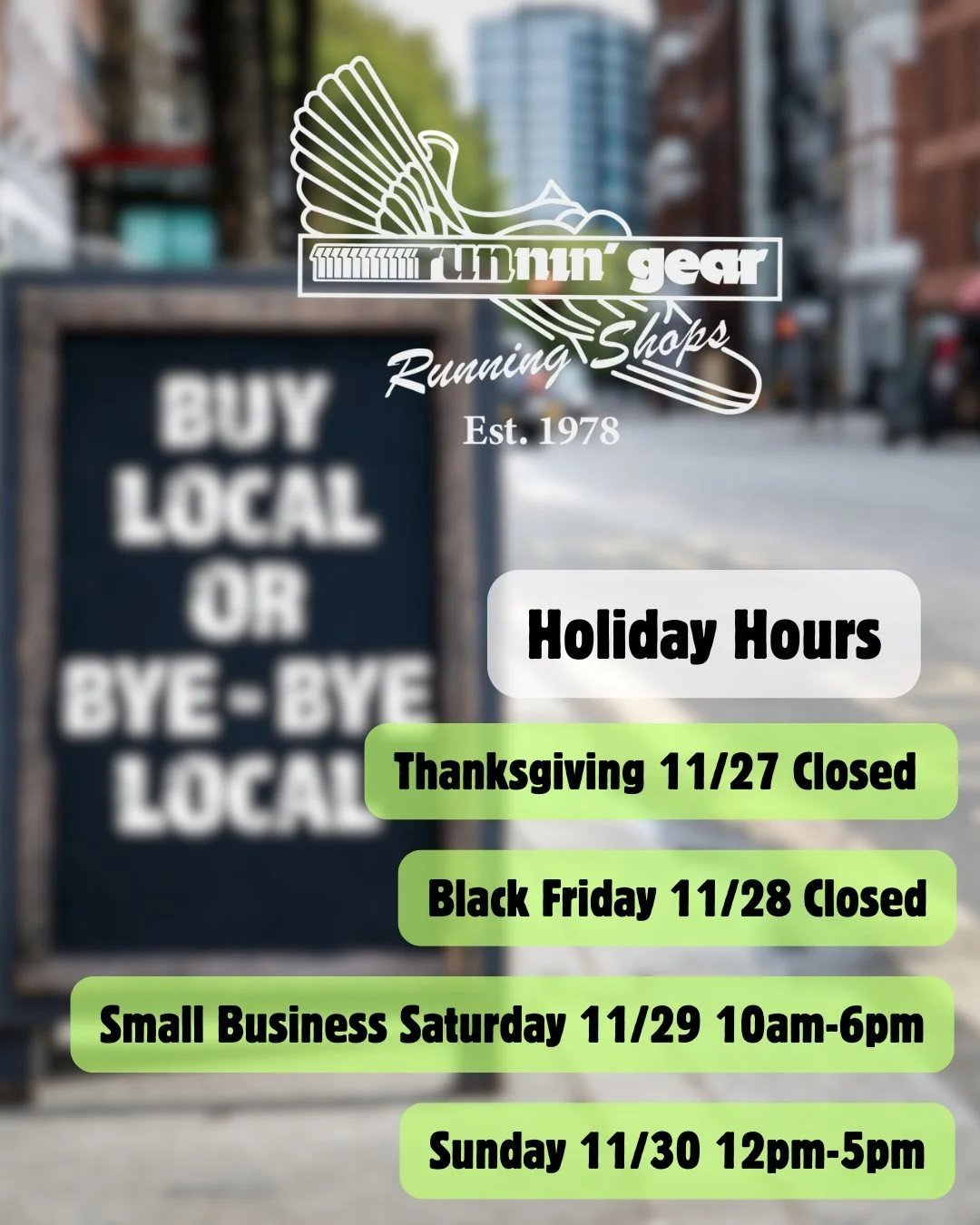 Make sure to soak up the holiday with family, friends, and all the good things you&rsquo;re thankful for! 🦃✨

No need to throw elbows, camp out, or pull an all-nighter for deals &mdash; we&rsquo;ve got you covered. Runnin&rsquo; Gear is bringing the