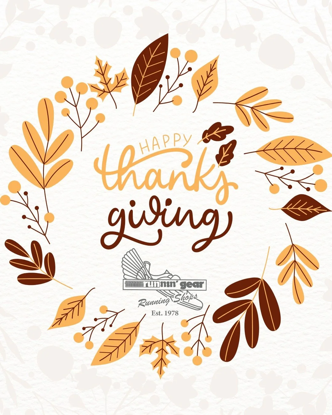 🍂 Happy Thanksgiving from all of us at Runnin&rsquo; Gear! 🦃

We hope your holiday is filled with full tables, loud laughter, and lots of love. Today we&rsquo;re slowing down, enjoying way too much delicious food, and celebrating all we&rsquo;re th