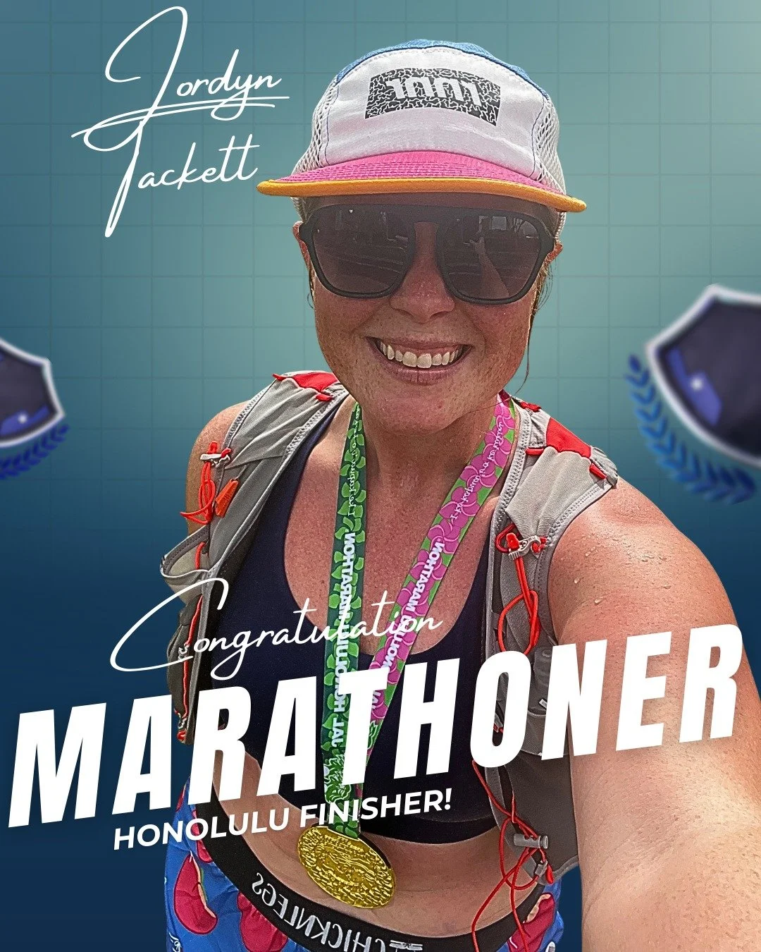 Huge CONGRATULATIONS to Jordyn Tackett. Jordyn competed in the Honolulu Marathon this past weekend. It was her first marathon and while the heat and humidity tried to slow her down, she battled on until she met the oceanside where the breeze and the 