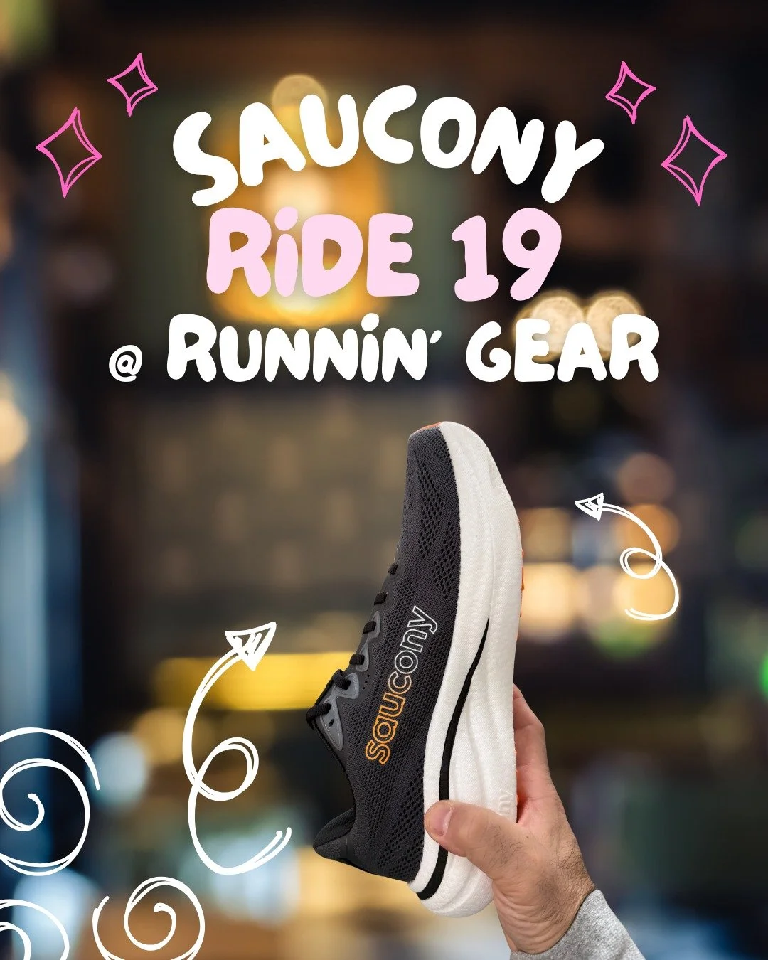 New Ride, Who Dis?

The Saucony Ride 19 just pulled up at Runnin&rsquo; Gear and it&rsquo;s ready to eat miles for breakfast. Smooth, reliable, and low-key spicy enough to make your daily runs feel brand new.
Swing by, lace up, and take this beauty f