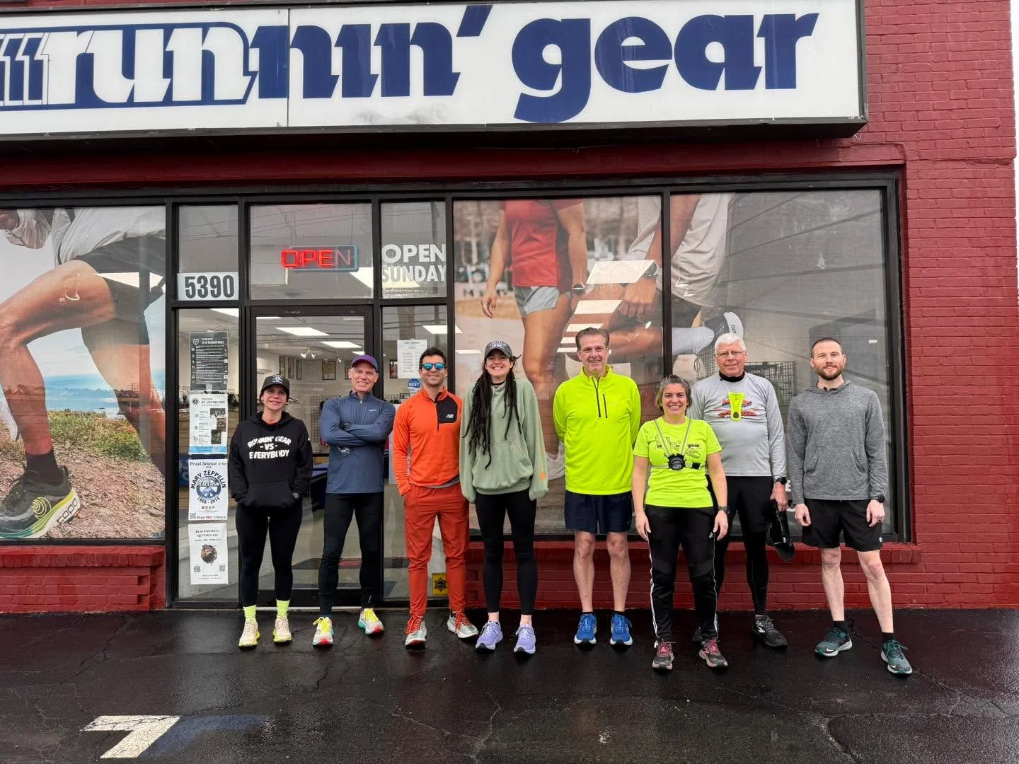 Proof that when you show up for the miles, the miles show up with friends.
Rain on the pavement, smiles on every face. 👟
Another strong crew rolling out of Runnin&rsquo; Gear! We haven&rsquo;t officially relaunched our Thursday group runs yet but as