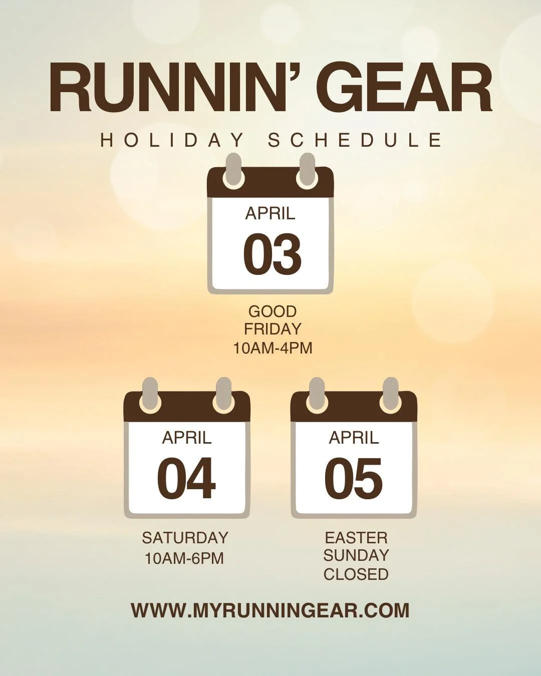 In honor of Good Friday and Easter weekend, we&rsquo;re slowing the pace just a bit.

Our hours will look a little different, so make sure you double check before heading up. We&rsquo;ll be back chasing miles with you soon&mdash;renewed and ready. 

