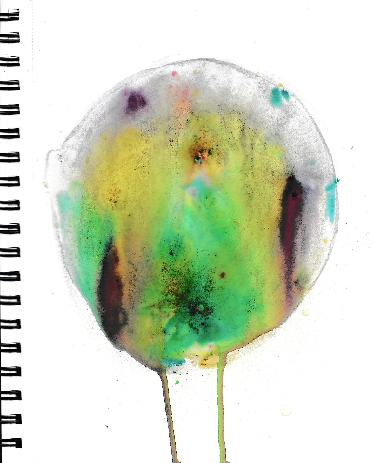 Day 5 of &ldquo;Depicting my day with colors and lines&rdquo;- It rained ALL day long!  I mean, into the night, which is unusual for Denver!  It was so gloomy all day, I felt the colors outside were starting to melt into one another.  #artheals #ther