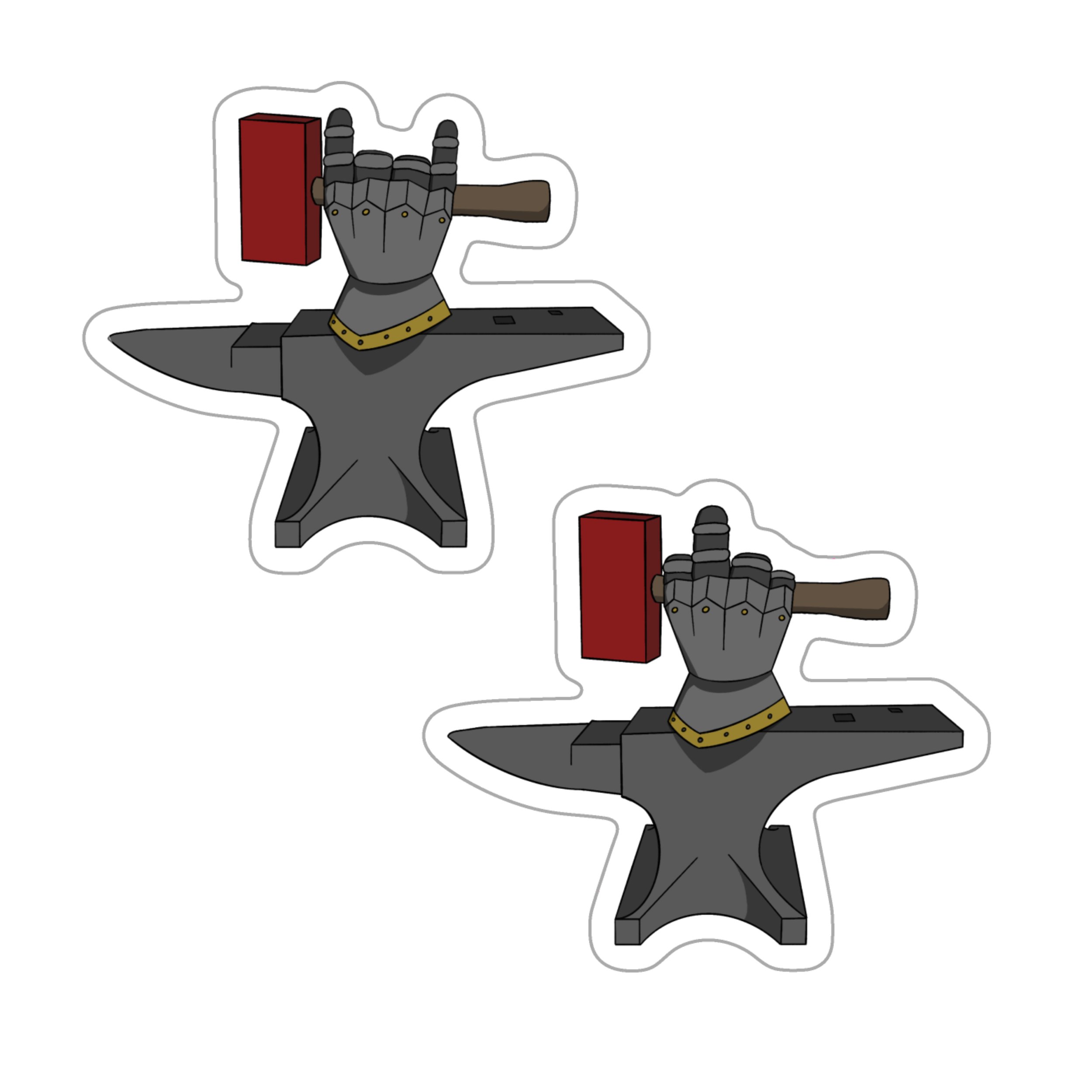 Gauntlet and Anvil Stickers
