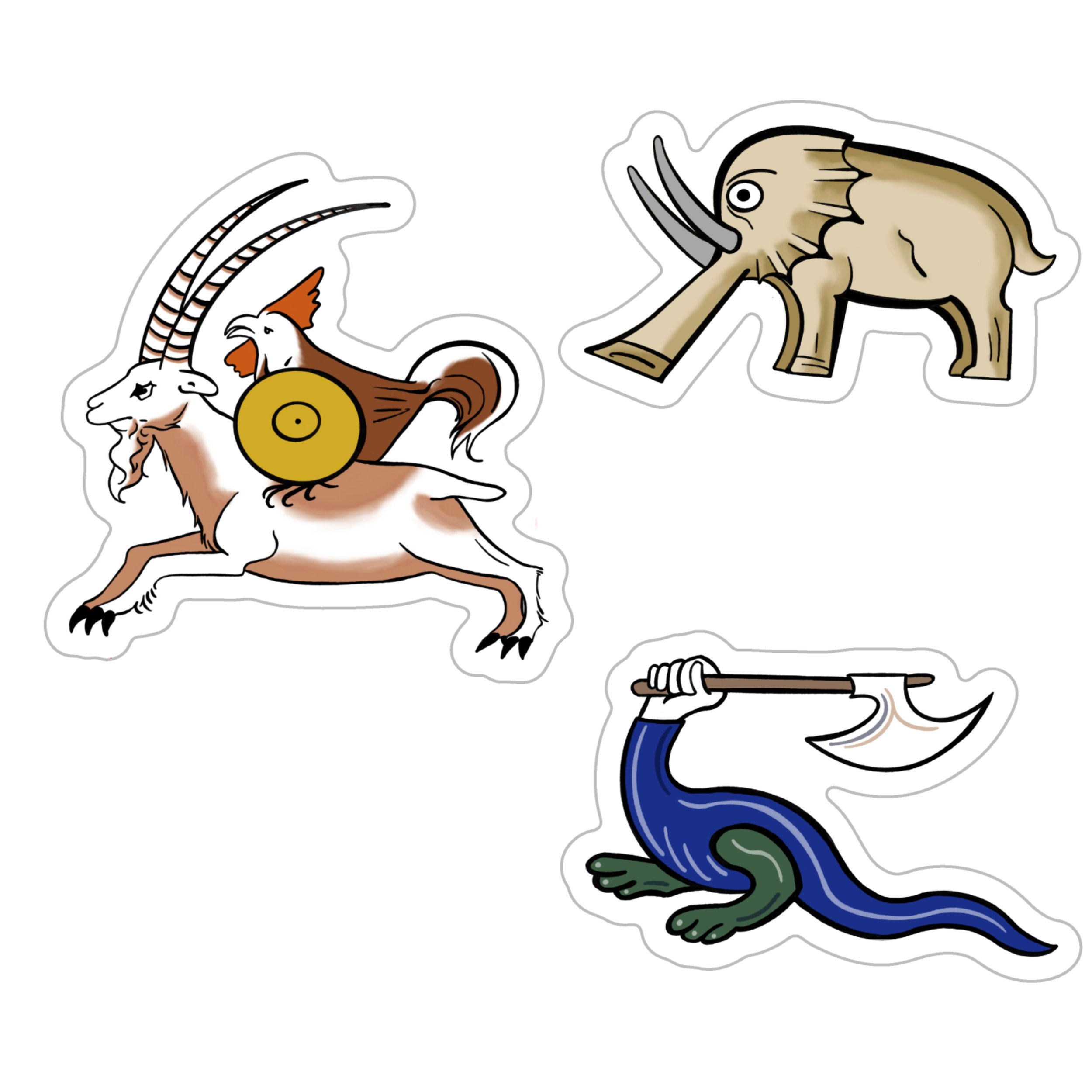 More Medieval Critter Stickers