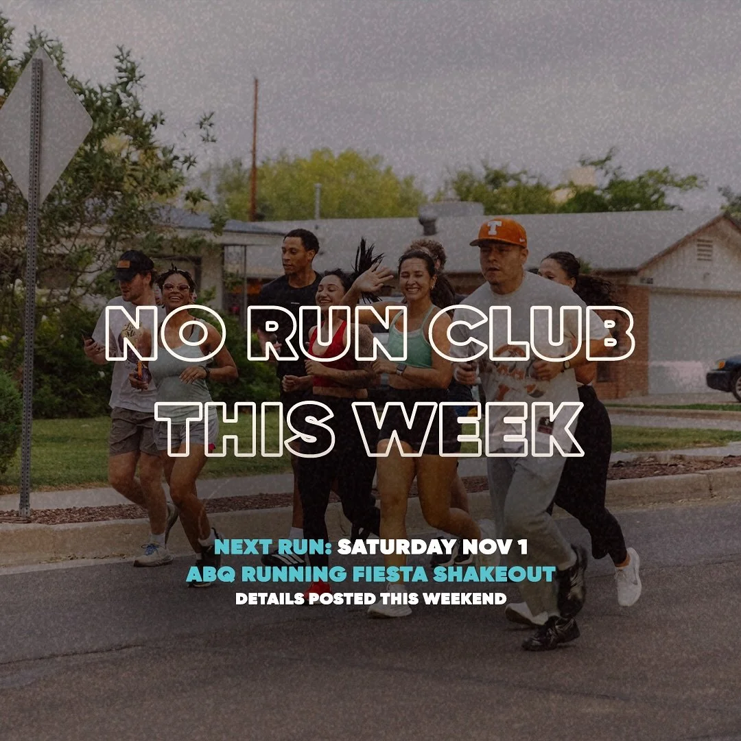 We&rsquo;ll miss you this weekend ☹️ but we&rsquo;ll be back next weekend for the @abqrunningfiesta shakeout run! Location and time will be shared this weekend.

You still have time to sign up for the race on Sunday Nov 2! DM us for a discount on you