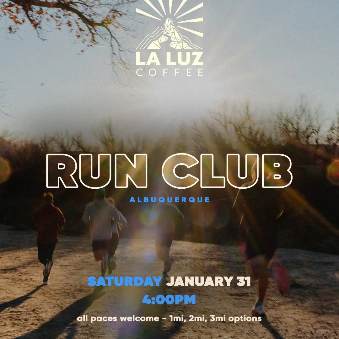 Join us this Saturday afternoon for a run at La Luz Coffee followed by drinks from @laluzcoffeeco and smash burgers by @smashncrispyburgers!