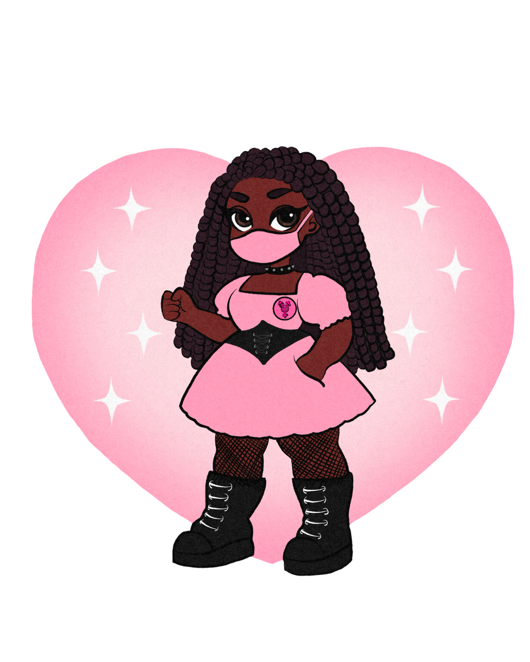 Masked Goth Cutie- Art by @brujita.chula on instagram