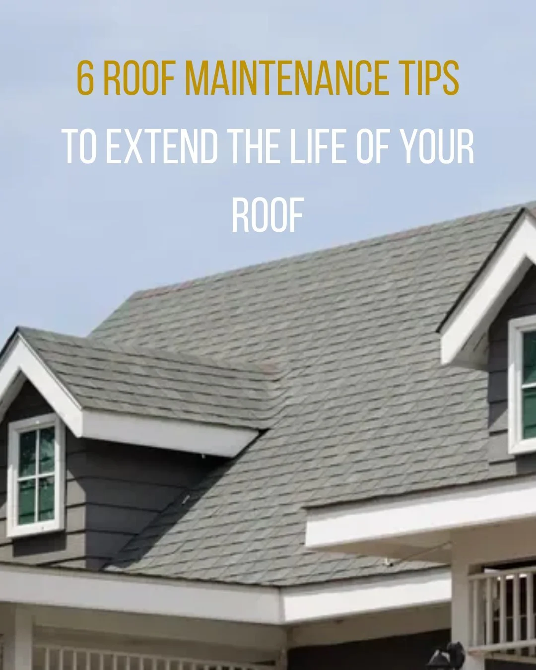 Want your roof to last longer? Show it some love!
Here are 6 easy maintenance tips:

🔍 Inspect it twice a year
🧹 Clean your gutters
🌳 Trim back branches
🍂 Clear off debris
🌱 Watch for moss &amp; algae
👷&zwj;♂️ Get a yearly pro inspection

Small