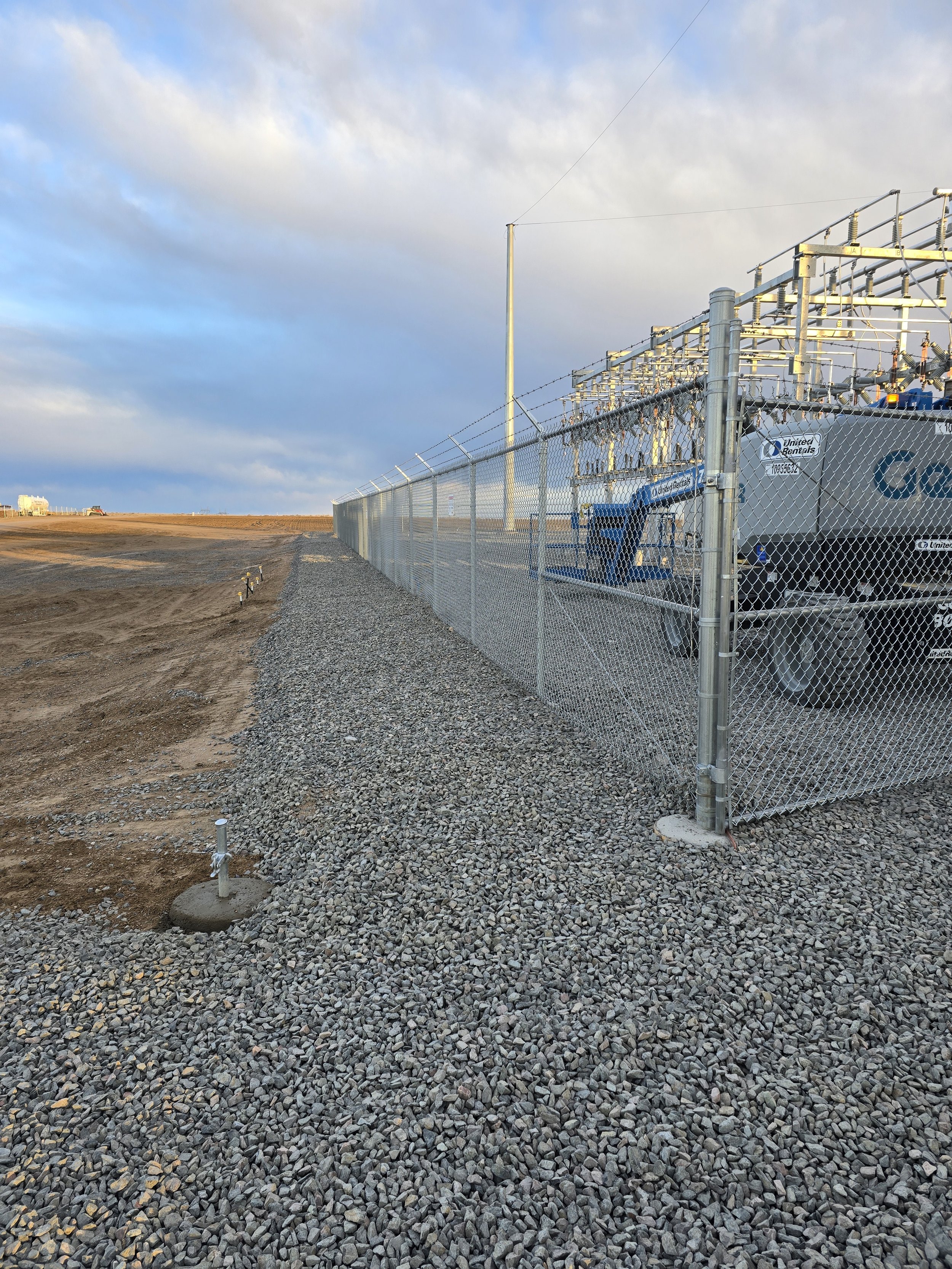 6ft tall chain link to secure a sub station
