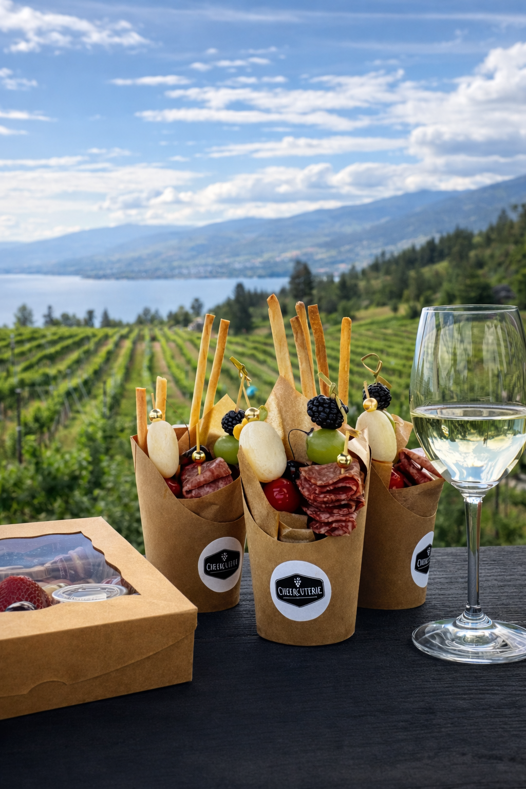 Charcuterie cups served for weddings and events in Kelowna BC