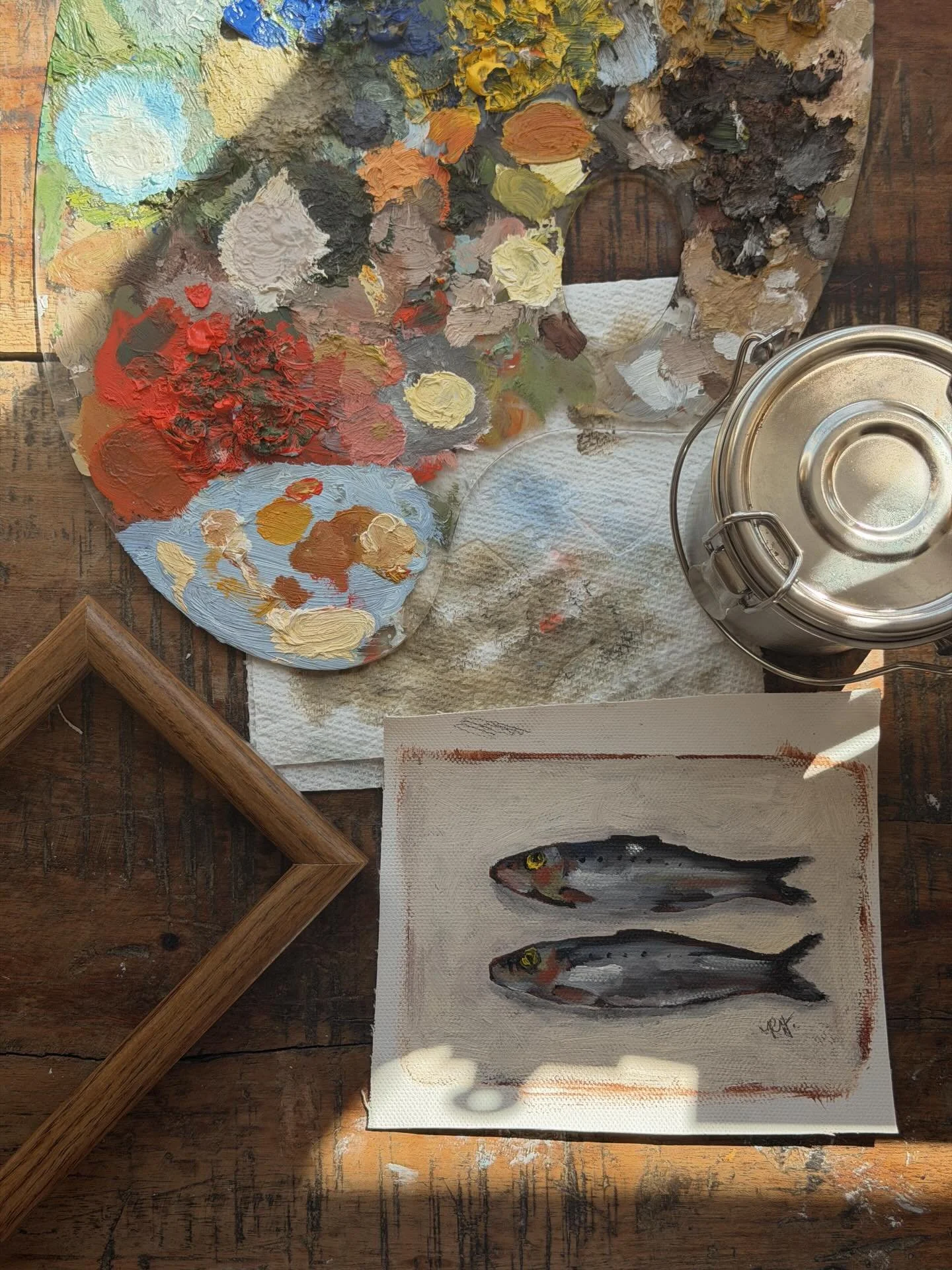 I had sardines for lunch and that is sometimes just how deep the inspiration for a painting goes&hellip; 🐟