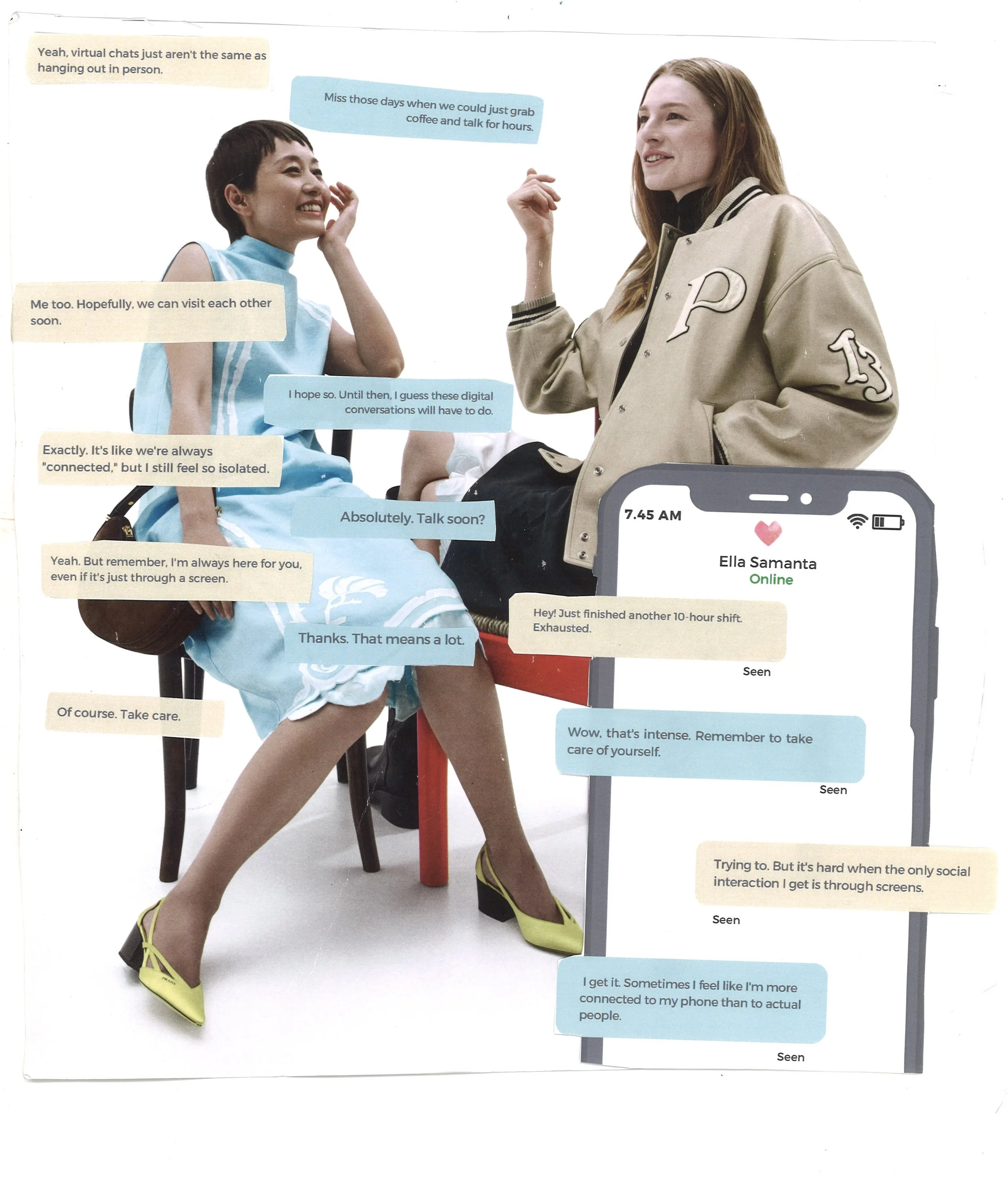 I AM LONELY: ARE YOU TOO?: Text based collage with graphic elements 