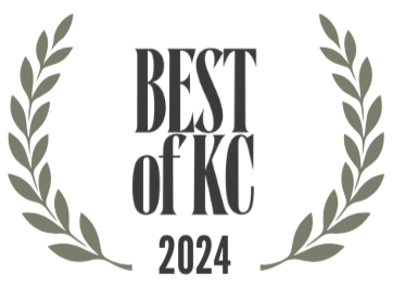 Laurel wreath surrounding the text 'Best of KC 2024' for 'best counselor'