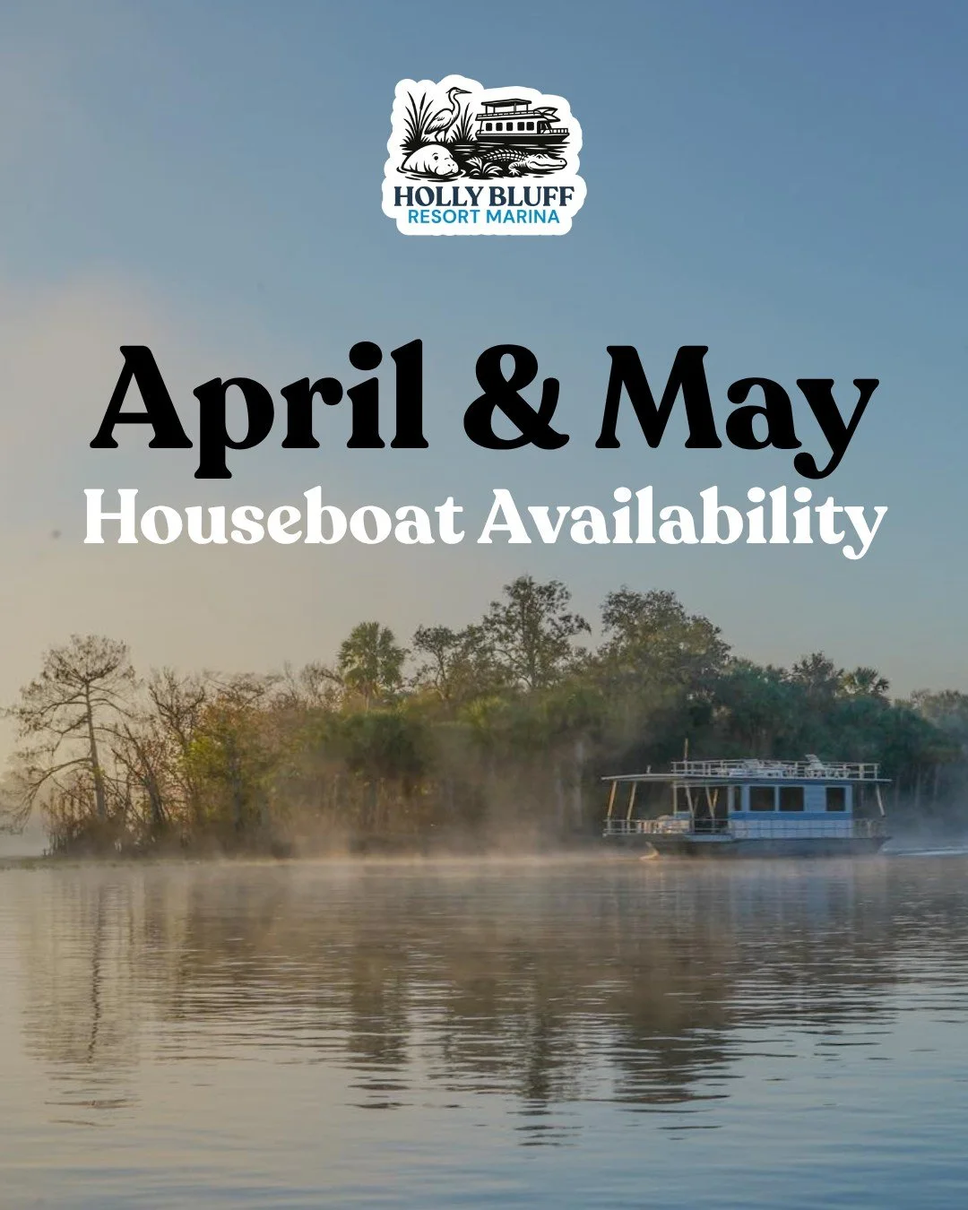 There are still a few houseboat dates available for a spring adventure on the St. Johns River&hellip; but they won&rsquo;t last long. 🌴

Plan your Old Florida escape at hollybluff.com or call (386) 822-9992. Our staff is happy to help you plan your 