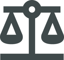 Icon of a balance scale symbolizing justice or legal matters.