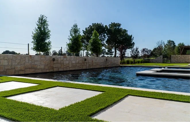 Luxury backyard with pools & spas and landscape design in Odessa, TX