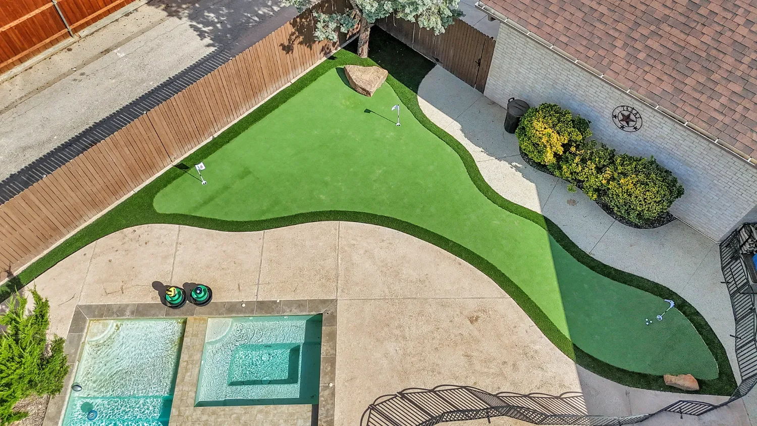 Custom putting green installation in Odessa, TX