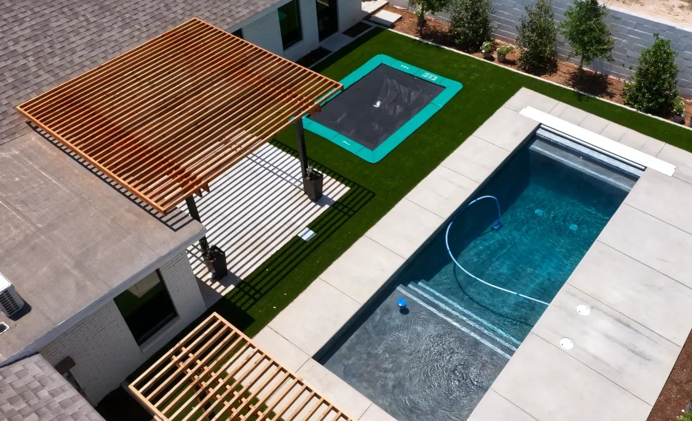 Custom pergola providing shade for patio in Midland, TX