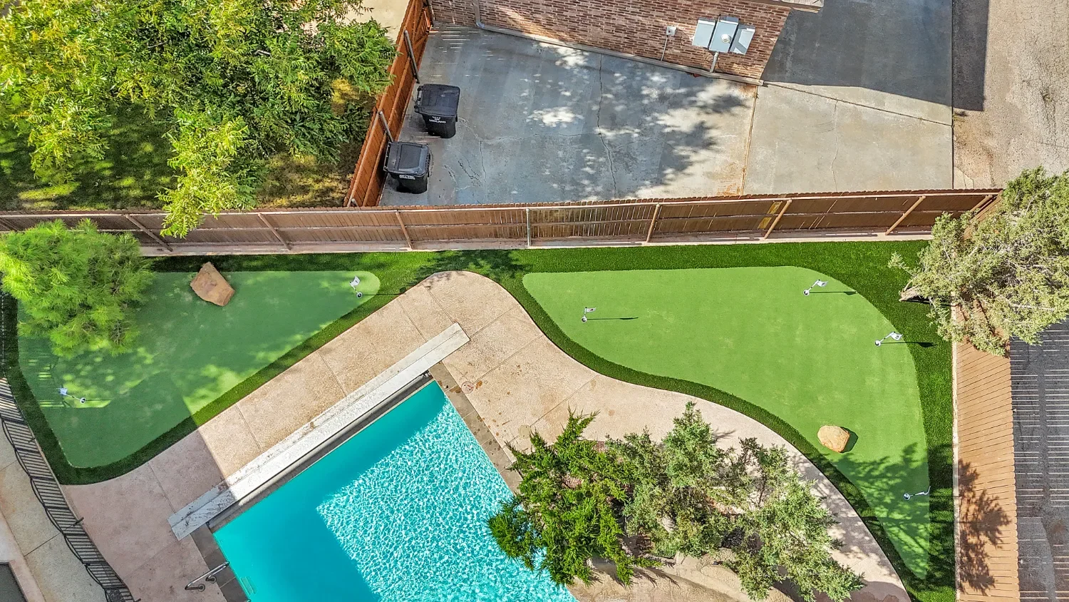 Putting green designed for home practice in Lubbock, TX