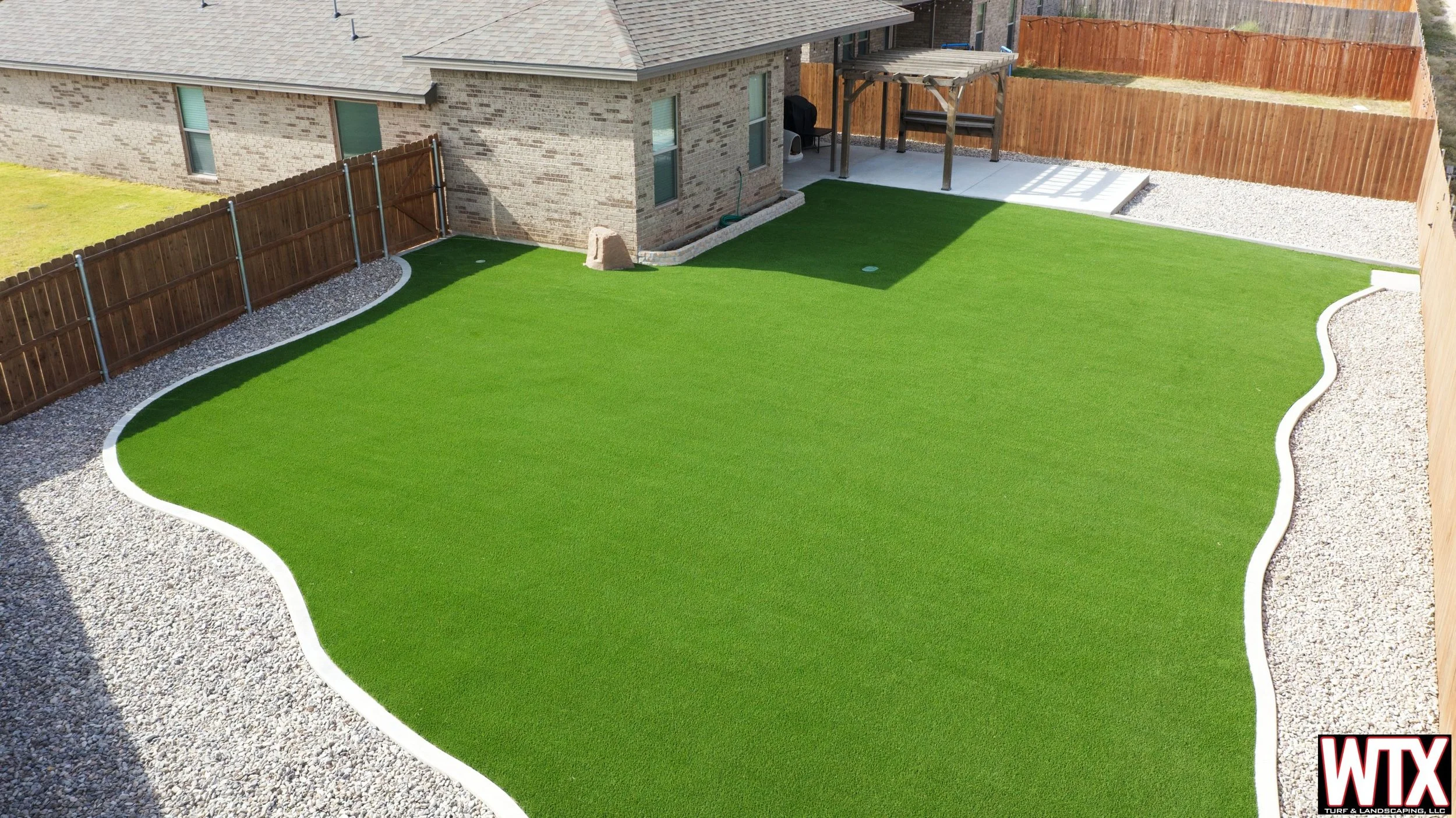 Landscape design backyard transformation in Monahans, TX