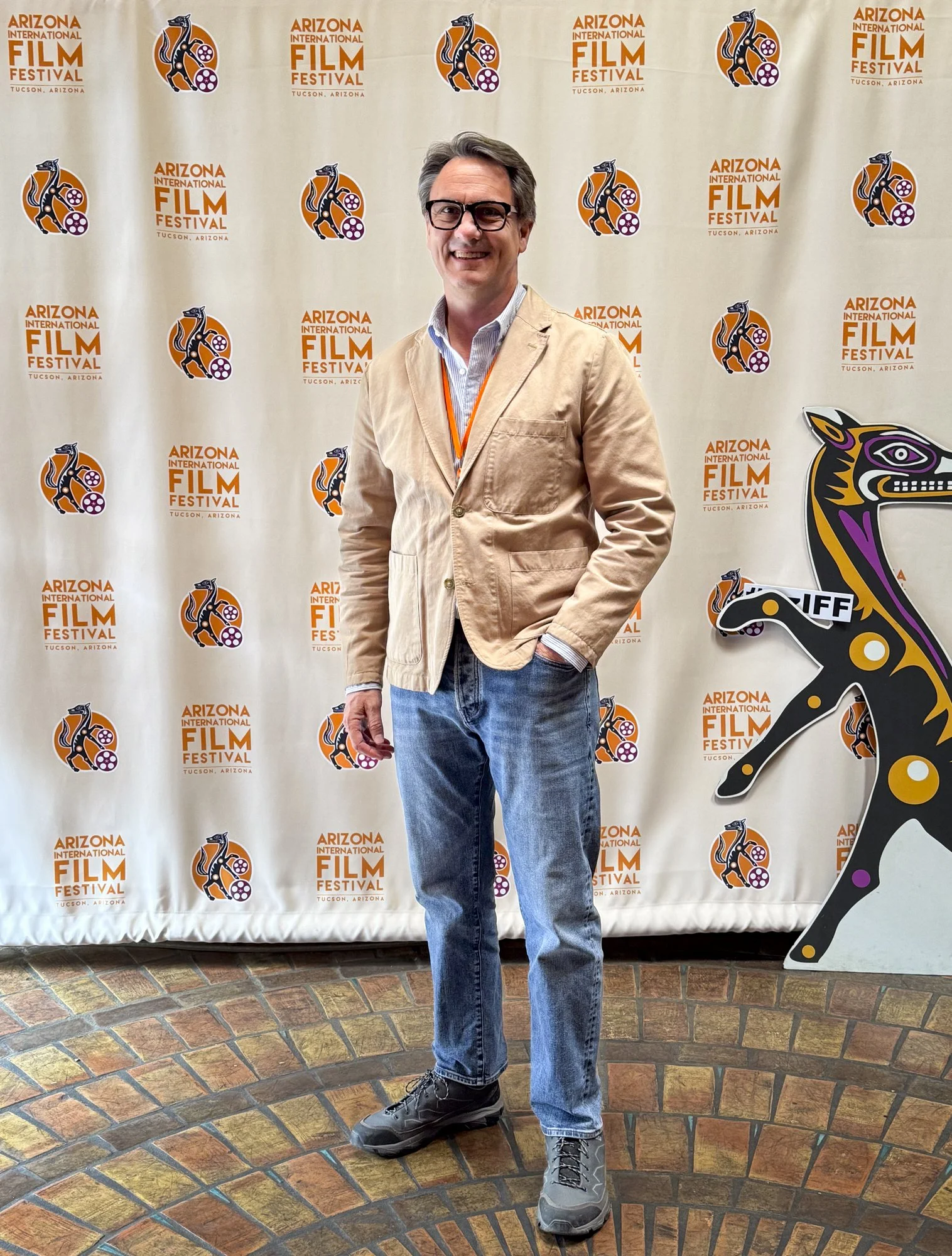 Jim Koenigsaecker at the 34th Arizona International Film Festival in Tucson, Arizona where Voyage of the Handala was awarded Best Foreign Short Documentary.