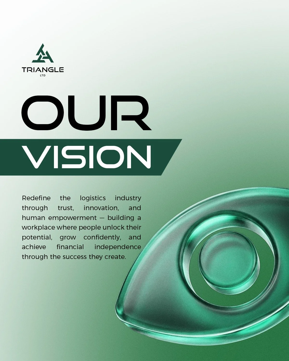 Logistic company vision as a trusted partner.