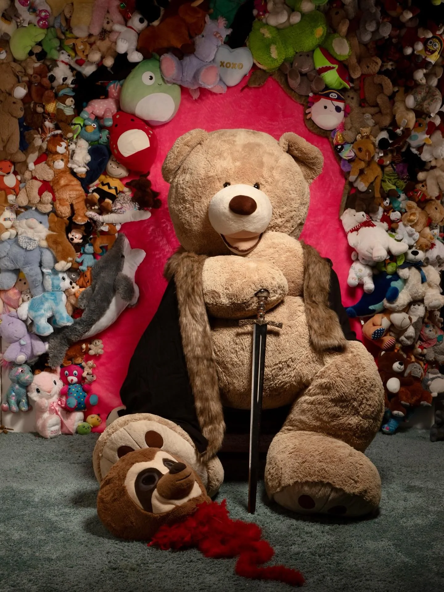 A huge thank you to @willametteweekly for putting us on the cover of the Spring Arts Guide! 

And I totally understand why you didn&rsquo;t put Murder Bear On His Throne in the article, but we felt he deserved his day of glory anyway. 

Murder bear, 