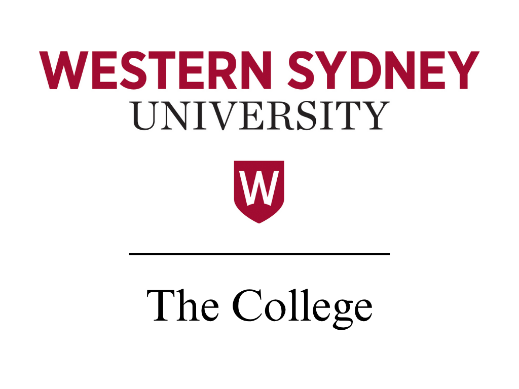 Western Sydney University logo with shield emblem and text stating 'The College'.