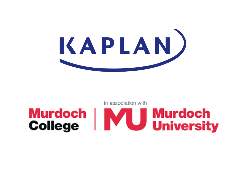 Logo of Kaplan, in association with Murdoch College and Murdoch University.