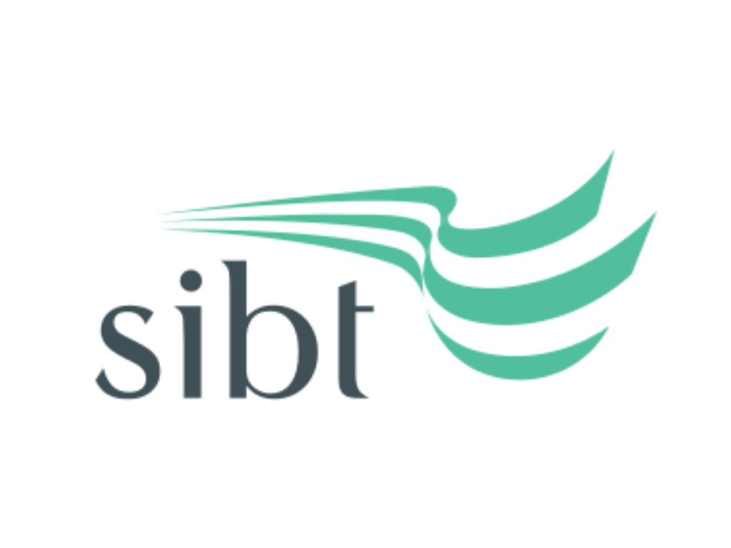 The logo of SIBT, featuring stylized green bird with flowing lines and the lowercase letters 'sibt'.