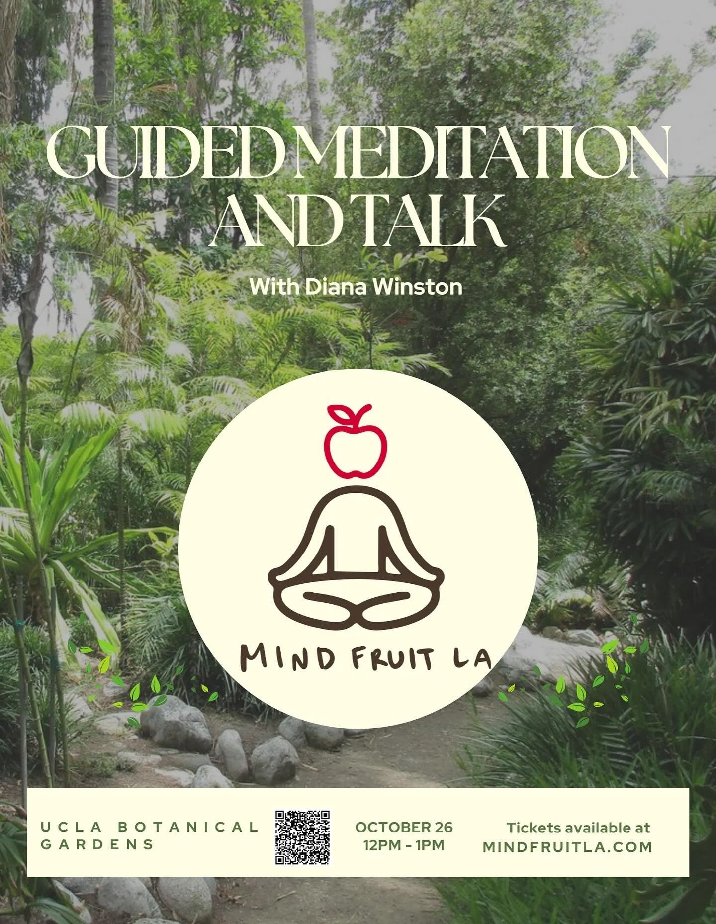 🌿✨ We&rsquo;re so excited to welcome Diana Winston, Director of Mindfulness Education at UCLA, for a special gathering at the UCLA Botanical Garden.

Join us on Sunday, October 26 from 12&ndash;1 pm for a guided meditation and short talk surrounded 